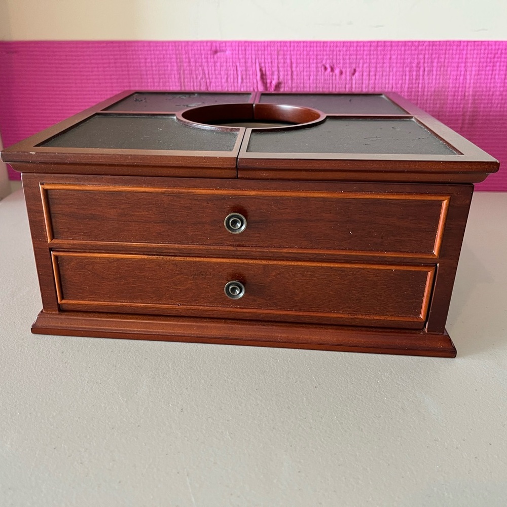 Elegant Bombay Wooden Dresser Valet Storage Box with Drawers